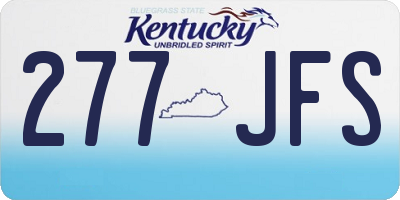 KY license plate 277JFS