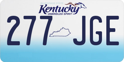 KY license plate 277JGE