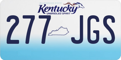 KY license plate 277JGS