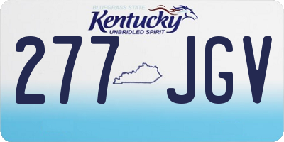 KY license plate 277JGV