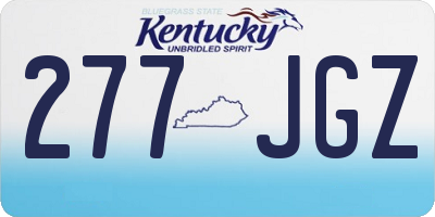 KY license plate 277JGZ