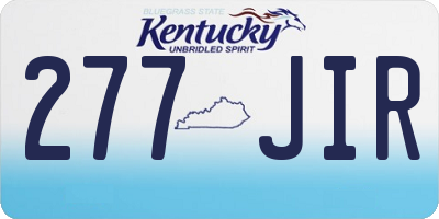 KY license plate 277JIR