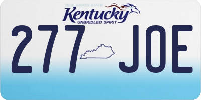 KY license plate 277JOE