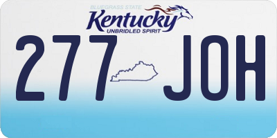KY license plate 277JOH