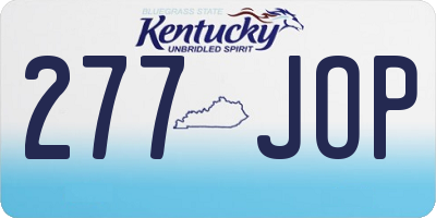 KY license plate 277JOP