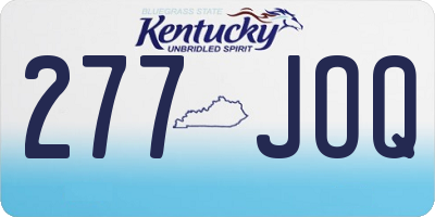 KY license plate 277JOQ
