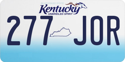 KY license plate 277JOR