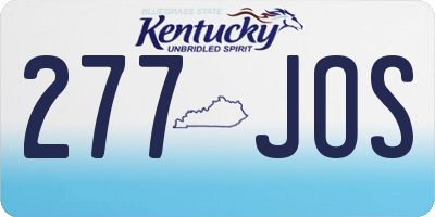 KY license plate 277JOS