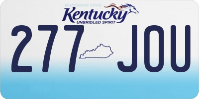 KY license plate 277JOU