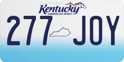 KY license plate 277JOY