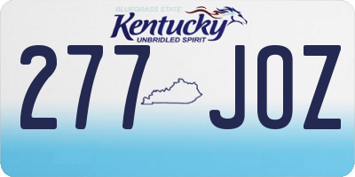KY license plate 277JOZ