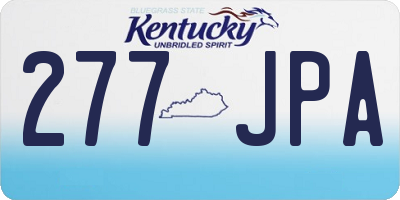 KY license plate 277JPA
