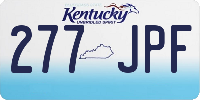 KY license plate 277JPF