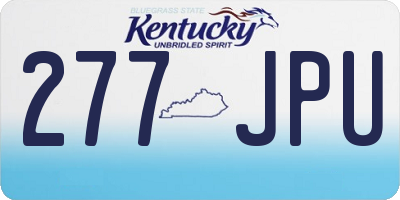 KY license plate 277JPU