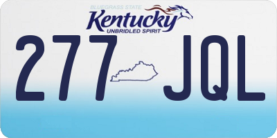 KY license plate 277JQL