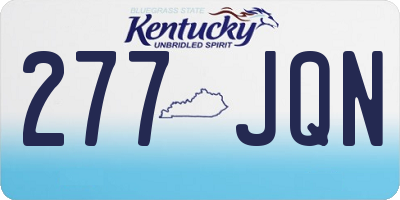 KY license plate 277JQN