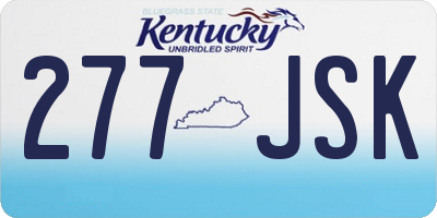 KY license plate 277JSK