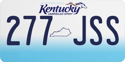 KY license plate 277JSS