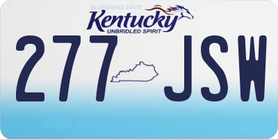 KY license plate 277JSW