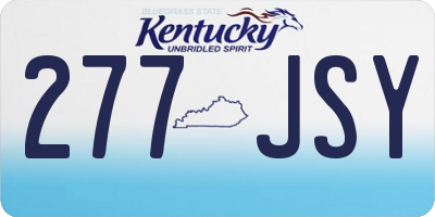 KY license plate 277JSY