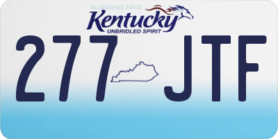 KY license plate 277JTF