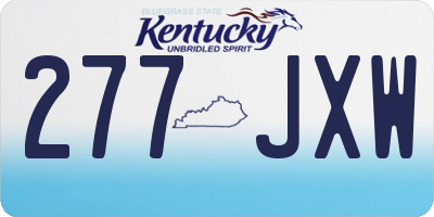KY license plate 277JXW