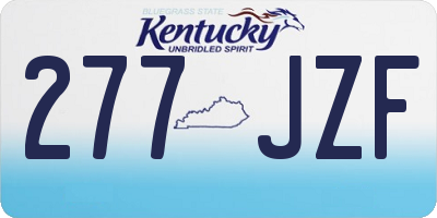KY license plate 277JZF