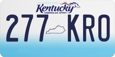 KY license plate 277KRO