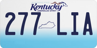 KY license plate 277LIA