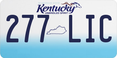 KY license plate 277LIC