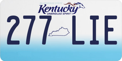 KY license plate 277LIE