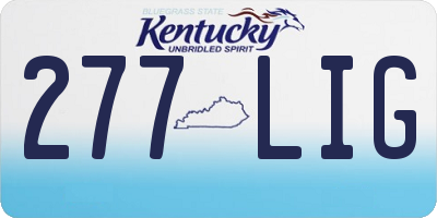 KY license plate 277LIG