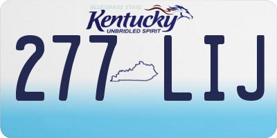 KY license plate 277LIJ