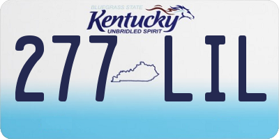 KY license plate 277LIL