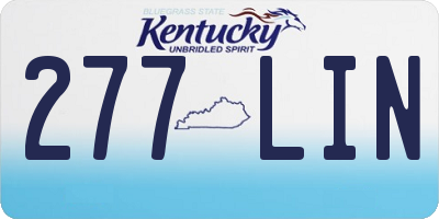 KY license plate 277LIN