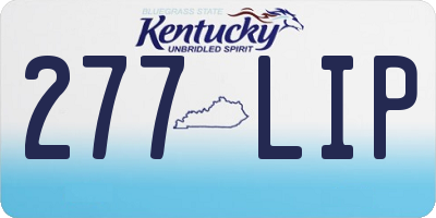 KY license plate 277LIP