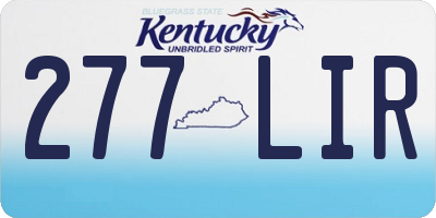KY license plate 277LIR