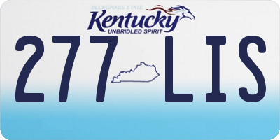 KY license plate 277LIS