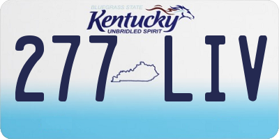 KY license plate 277LIV