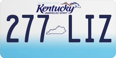 KY license plate 277LIZ