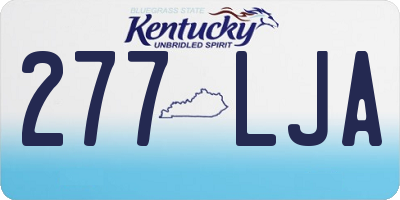 KY license plate 277LJA
