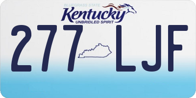 KY license plate 277LJF