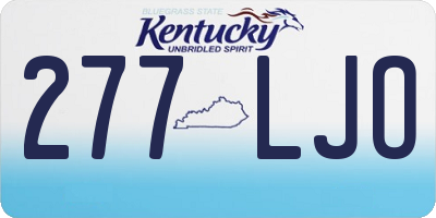 KY license plate 277LJO