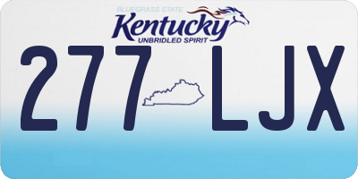 KY license plate 277LJX