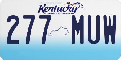 KY license plate 277MUW