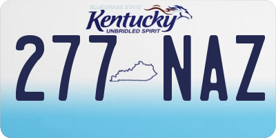 KY license plate 277NAZ