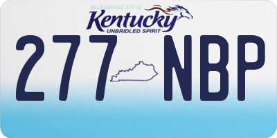 KY license plate 277NBP