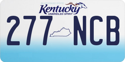 KY license plate 277NCB