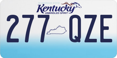 KY license plate 277QZE