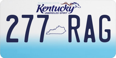 KY license plate 277RAG